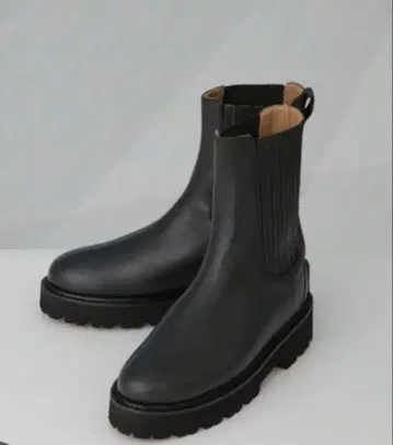 [정품] CAMINANDO 블랙 가죽 사이드 고어 부츠