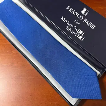 가마쿠라 셔츠 프랑코 바시 별주 로얄 블루 솔리드 렙 타이 넥타이