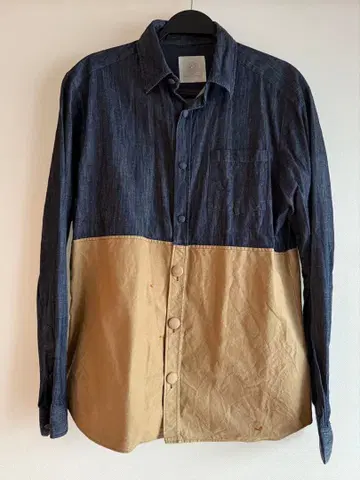 Va-va 바이컬러 데님 셔츠 긴팔