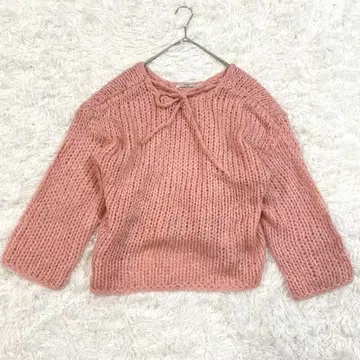에이미 이스트 월 니트 스웨터 모헤어 혼방 핑크 F 복슬복슬 귀여운