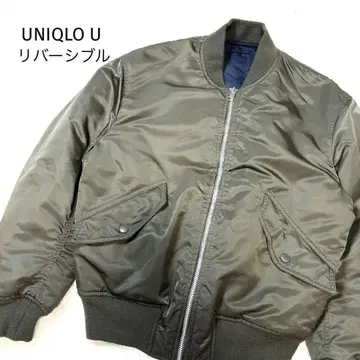 UNIQLO 유니클로 유 리버서블 MA-1 블루종 M 카키 x 네이비
