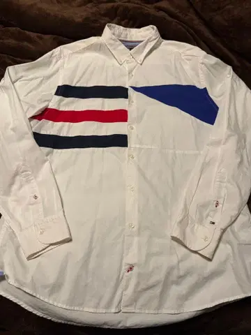 타미힐피거 남성용 긴팔 버튼 다운 셔츠 XL