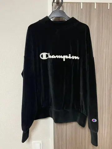 Champion 벨벳 맨투맨 L 블랙