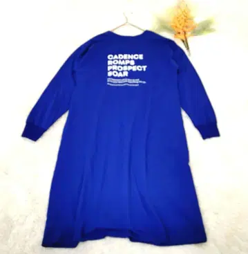 이리베어 롱 티셔츠 원피스(F) 파랑 코튼 혼방 로고 크루넥