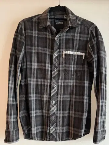 BLUE BLUE 그레이 계열 체크 플란넬 셔츠 긴팔