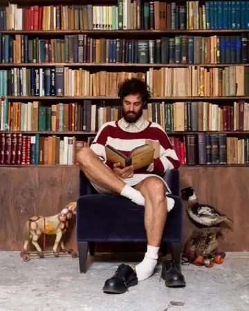 HEIHEI 빨간색과 화이트 스트라이프 니트 스웨터