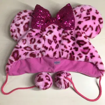 팬캡 도쿄 디즈니 리조트 핑크 레오파드 무늬