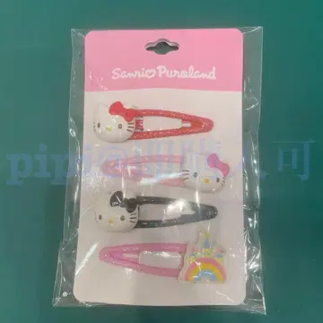 키티 헤어 클립 세트 헤어핀 퓨로 산리오
