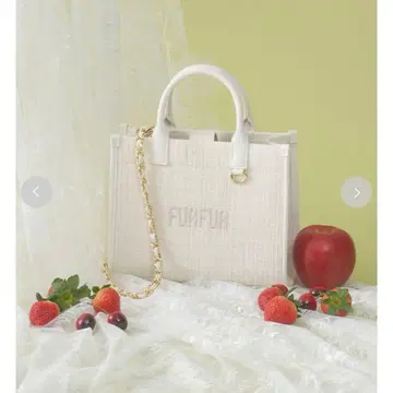 FURFUR 트위드 로고 토트백