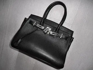 천연 가죽 버킨 백 실버 새상품급