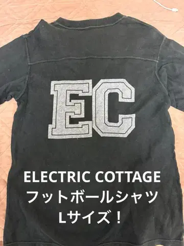 초레어 L! ELECTRIC COTTAGE 풋볼 7부 소매 T셔츠 블랙