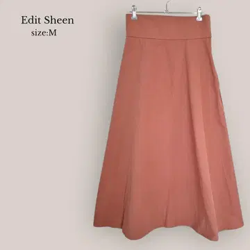 에디트 신 Edit Sheen 롱 플레어 스커트 MUJI 밴딩 핑크 계열