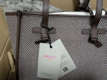 GIANNICHIARINI MARCELLA 헤링본 토트백 브라운