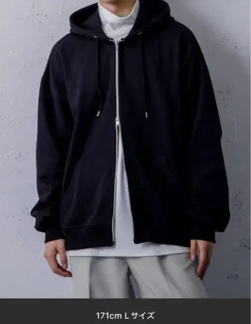 [ 새상품급 ] Adoon plain 더블 지퍼 후드티 블랙