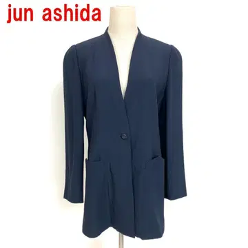 A5407 준 아시다 노카라 자켓 안감 있음 슬릿 네이비 9