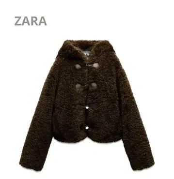 ZARA 보아 후드 토글 버튼 자켓