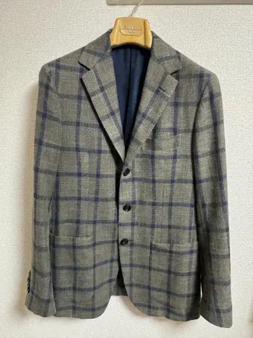 Santario 테일러드 자켓 그레이 네이비 체크