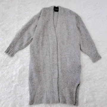 ROSSO 알파카 혼방 롱 가디건 F 라이트 그레이