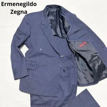 제냐 Zegna 미유키 케오리 더블 수트 스트라이프 다크 네이비 M 상당