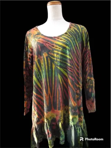 타이다이 염색 긴팔 튜닉 익명 배송