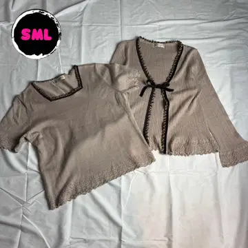 구제 의류 앙상블 겉옷 이너 세트 리본 레이온 프릴