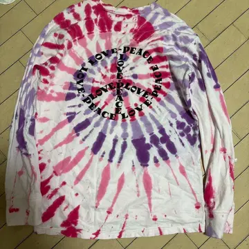 COMFORT COLORS 타이다이 패턴 롱 슬리브 T셔츠