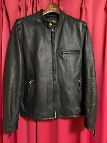 블랙 가죽 싱글 라이더 자켓