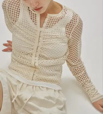 todayful 메쉬 셔링 가디건