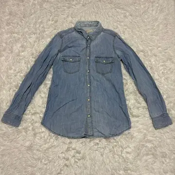 유나이티드 애로우즈 여성용 데님 셔츠 S 터콰이즈 블루