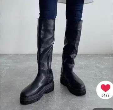 JEANASiS 비거 롱 부츠 블랙 6cm 통굽 부츠