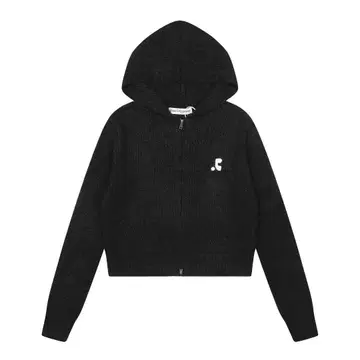 Rest&recreation 블랙 후드 부착 가디건