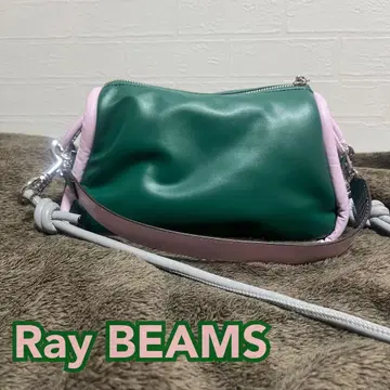 Ray BEAMS 숄더백 그린/핑크
