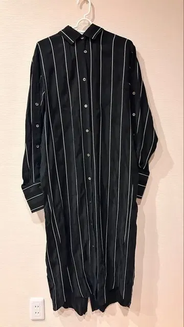 THE KEIJI 긴팔 셔츠 블랙 화이트 스트라이프 사이즈 0