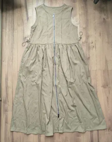 스타일 델리 베이지 슬리브리스 롱 원피스