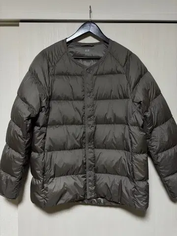 UNIQLO 리사이클 다운 노카라 블루종