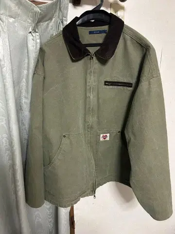 CPCM 코듀로이 옷깃 자켓 올리브 그린 L