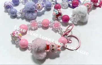 핑크 해외 Labubu 라부부 토끼 복슬복슬 키링 스트랩