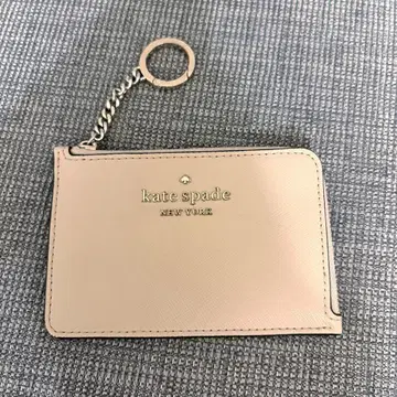 케이트 스페이드 지퍼 카드 케이스 베이지/블랙
