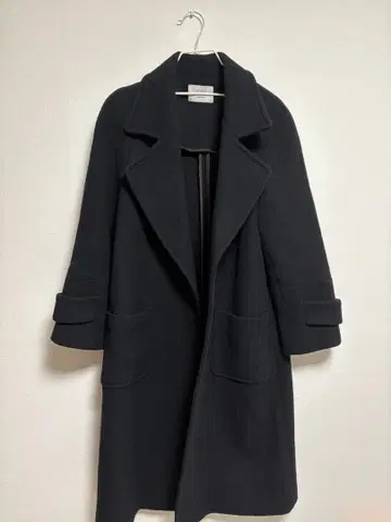 STUDIOUS 블랙 울 롱 코트