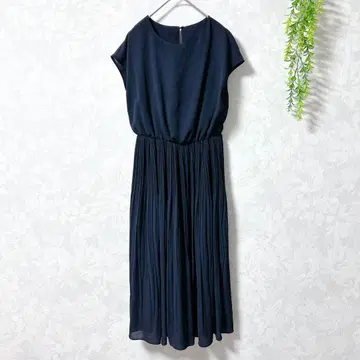 [NBB] 네이비 플리츠 원피스 S 안감 부착 깔끔 고급