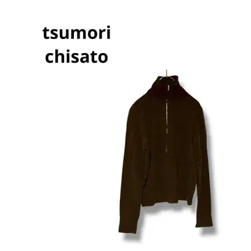 [ 츠모리치사토 ] 니트 가디건 집업 심플 브라운 2