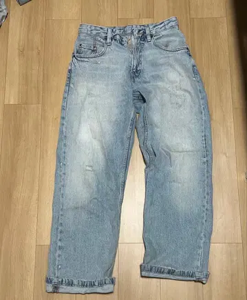 라이트 블루 스트레이트 데님 팬츠 ZARA