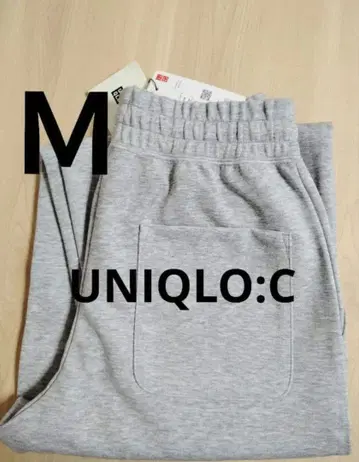 새상품 UNIQLO C 맨투맨 와이드 팬츠 표준 길이 그레이 M 유니클로