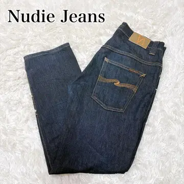 인기! Nudie Jeans 누디진 다크 네이비 스트레이트 데님 L