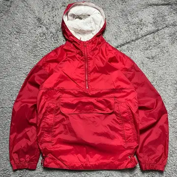90s LANDS'END 아노락 후드티 레드 나일론 아웃도어