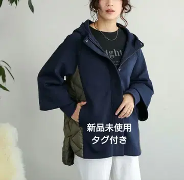 다이버 후디 절개 다운 코트 다운 자켓