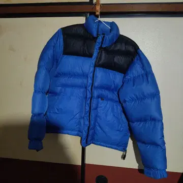 C7 파랑 블랙 다운 자켓 숏 기장 CAMP7