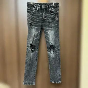 데미지 가공 다크 그레이 슬림핏 데님 American Eagle
