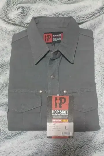 HOP-SCOT 워크 셔츠 L 사이즈 그레이 7901 작업옷 긴팔