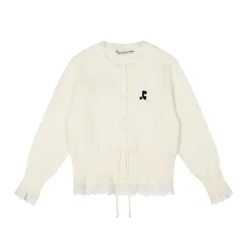 Rest&recreation 프릴 달린 아이보리 가디건